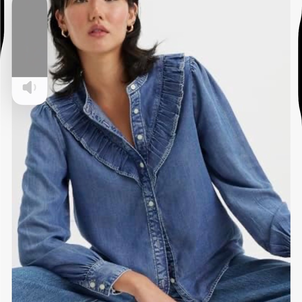 Levi's Ruffle Denim Shirt - Picture 6 of 7